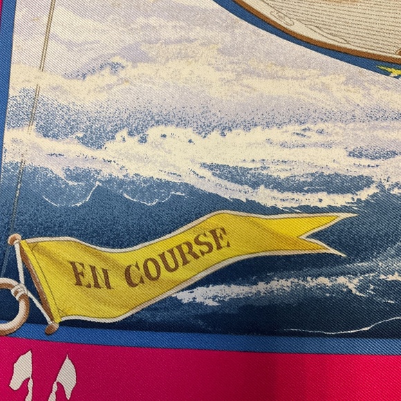 HERMES PINK MULTI EN COURSE PRINT SQUARE SILK TWILL SCARF - Picture 4 of 7